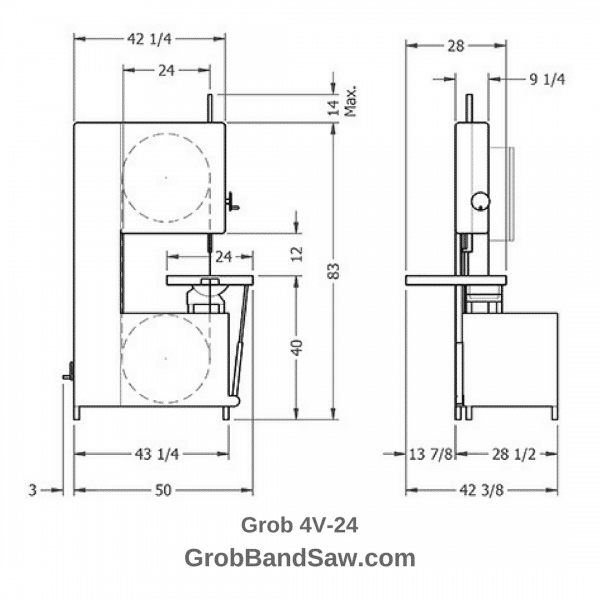 Grob 4V24 24" Vertical Band Saw The Tool Mart Inc